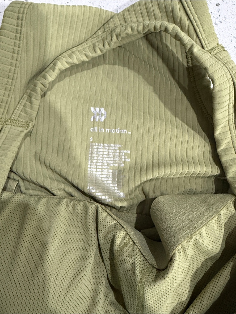 all in motion Olive Green Ribbed Sports Bra - Picture 2 of 3